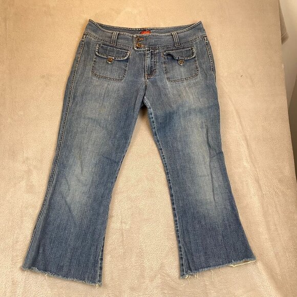 Abercrombie Womens Flared Jeans Size 12 Frayed Hem 100% Cotton Denim - Picture 11 of 11